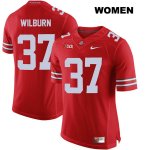 Women's NCAA Ohio State Buckeyes Trayvon Wilburn #37 College Stitched Authentic Nike Red Football Jersey ES20H13HN